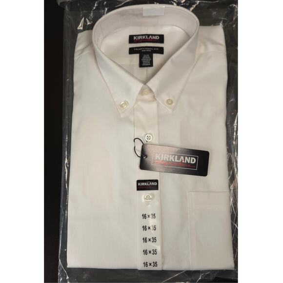 Traditional Fit No-Iron White Dress Shirt sz. 16 or L New in Package - Picture 1 of 7